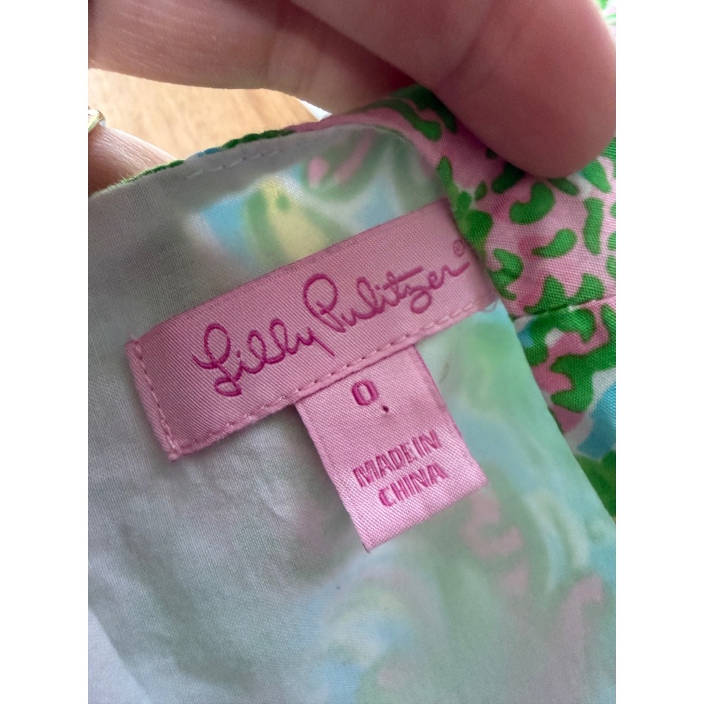 Lilly Pulitzer Pearl Alligator Shift Dress Sz 0 Preppy Bright Colorful Beachy - Picture 8 of 8